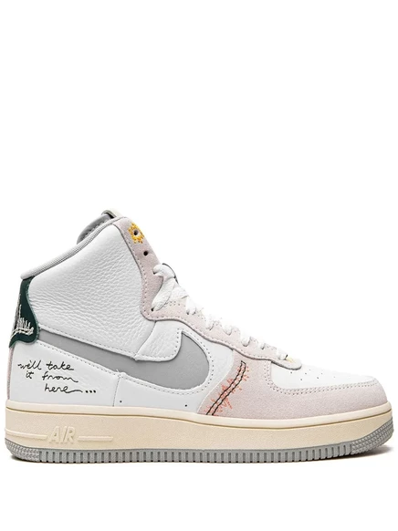 Женские кеды Nike Air Force 1 High Sculpt кожаные, белые