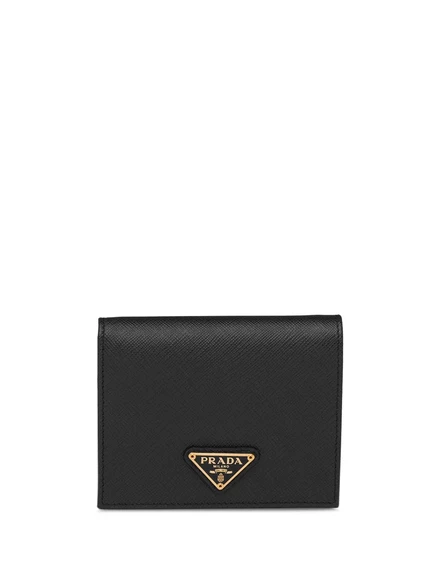Бумажник с табличкой с логотипом Prada black