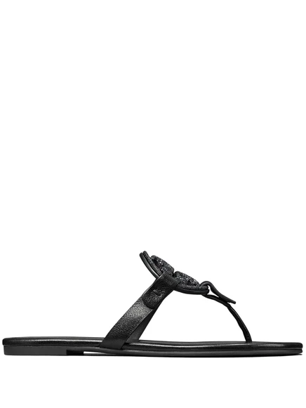 Женские кожаные сандалии Tory Burch Miller Pavé, черные