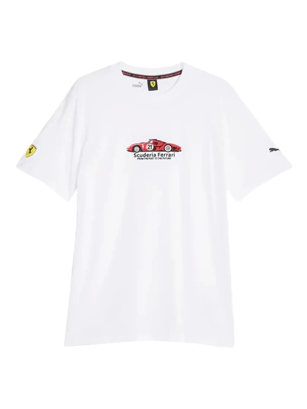 Мужская футболка Puma x Ferrari Race с вышивкой, белая