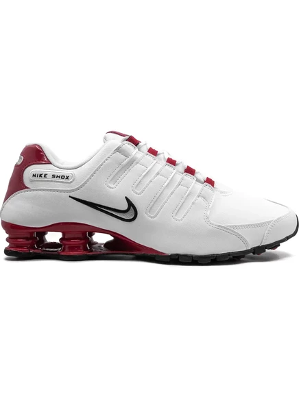 Мужские кроссовки Nike Shox NZ, белые с красными вставками