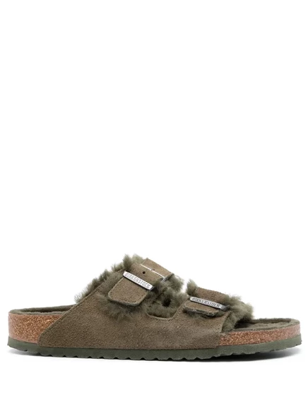Унисекс замшевые сандалии Birkenstock Arizona, оливковые