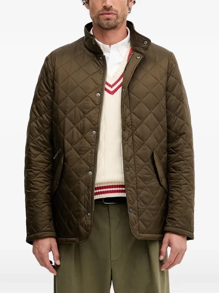 Мужская стеганая куртка Barbour Flyweight, коричневая