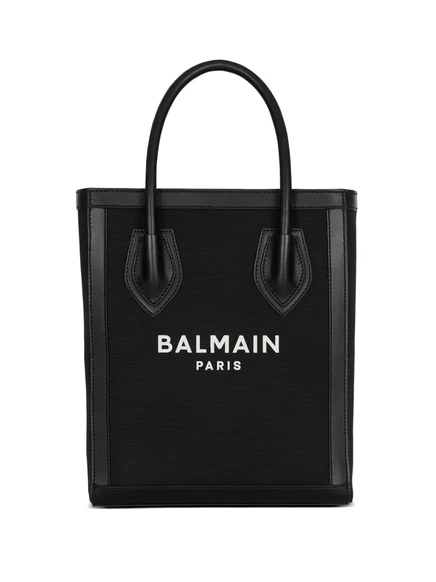 Холщовая сумка-тоут Balmain с кожаной отделкой