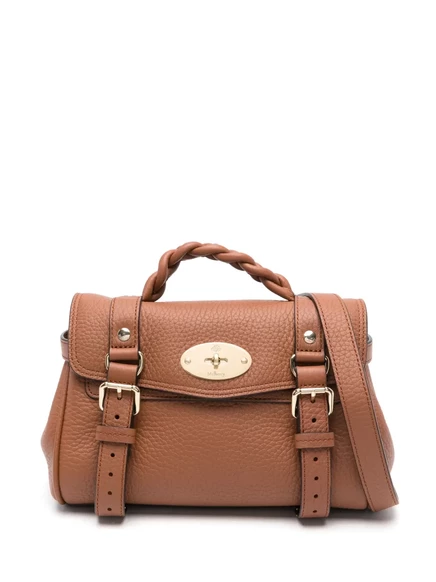 Кожаная сумка-тоут Mulberry mini Alexa из натуральной кожи brown