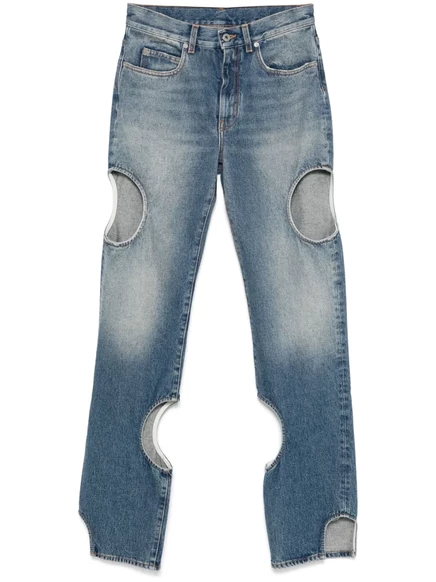Женские джинсы прямые Off-White Meteor, светло-голубые