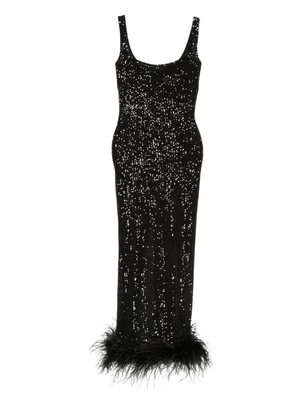 Платье Atu Body Couture с блестками и перьями black