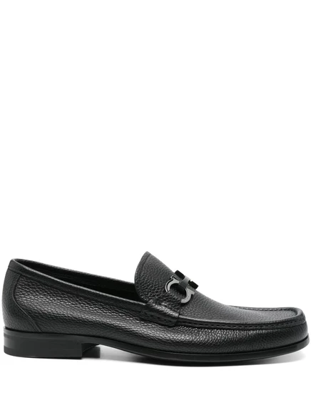 Мужские лоферы Ferragamo, кожаные, черные