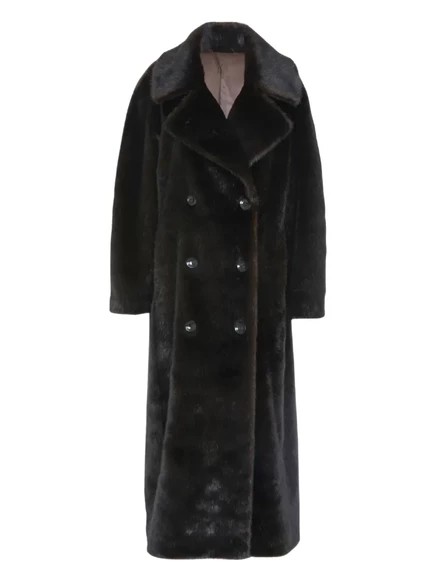 Женское пальто The Frankie Shop Joni из эко-меха, коричневое
