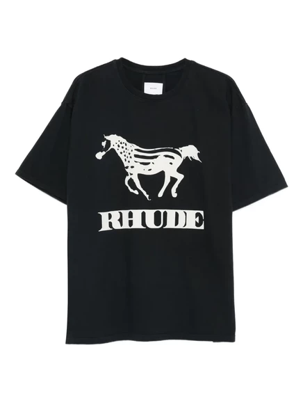 Мужская футболка RHUDE Dinero из хлопка, черная