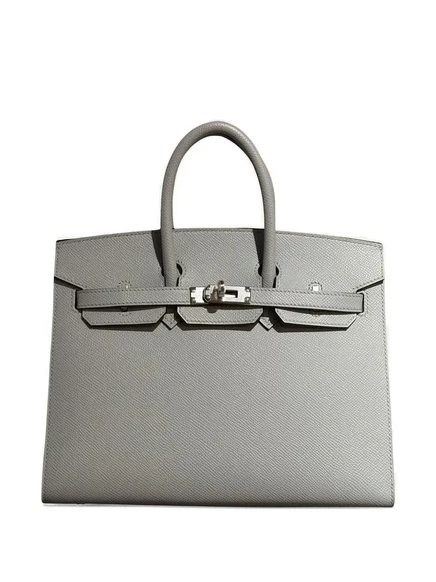 Женская сумка-тоут Hermès Birkin 25 из телячьей кожи, голубая