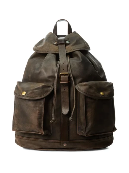 Мужской кожаный рюкзак Ralph Lauren RRL, коричневый