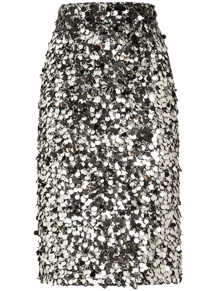 Юбка с блестками от Dolce & Gabbana silver