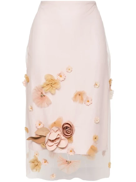 Юбка с цветочной аппликацией от Viktor & Rolf pink