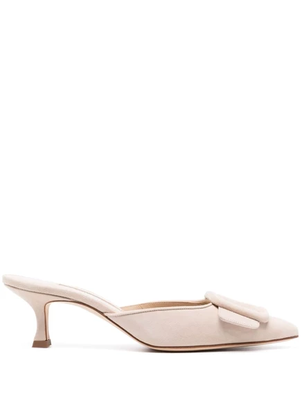 Женские мюли Manolo Blahnik Maysale 50 мм, бежевые