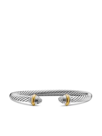 Браслет David Yurman с бриллиантами, серебристый