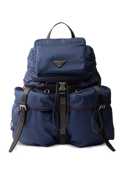 Мужской рюкзак Prada Re-Nylon с пряжкой, синий