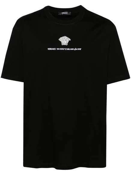Футболка с вышивкой Versace Medusa Milano black