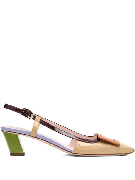 Туфли-лодочки Roger Vivier на высоком каблуке-стропе Belle Vivier 45 мм neutrals