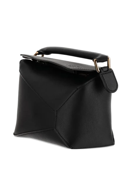 Сумка из телячьей кожи LOEWE mini Puzzle Edge с верхней ручкой black