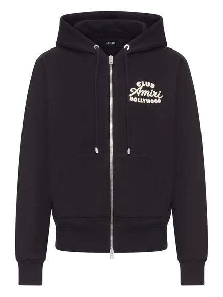 Толстовка с капюшоном AMIRI Club Amiri на молнии black