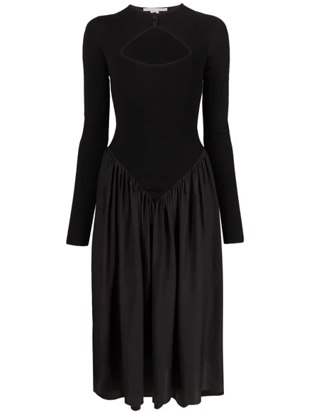 Женское платье Stella McCartney миди шелковое, черное