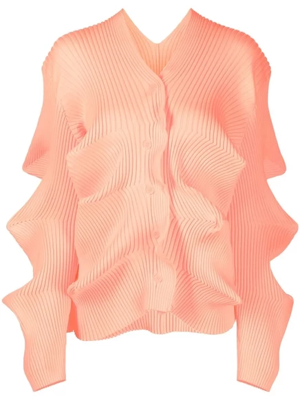Женский кардиган JNBY Wavy Detail Twist, коралловый