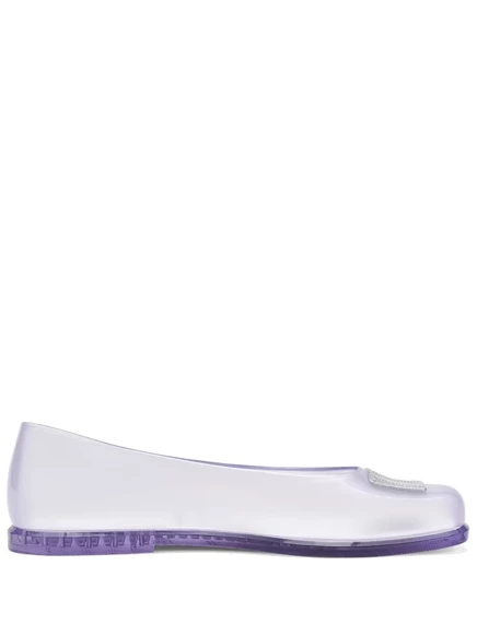 Женские балетки Marc Jacobs x Melissa с тиснением логотипа, фиолетовые