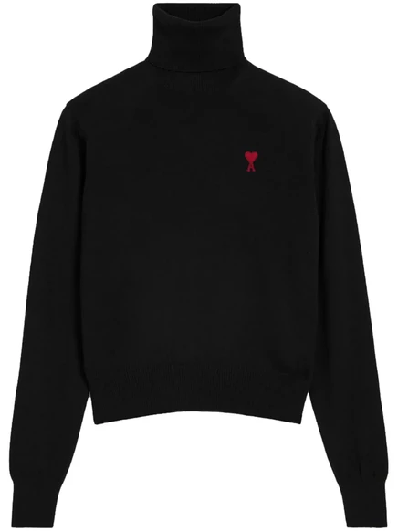 Шерстяной джемпер AMI Paris Ami De Coeur black