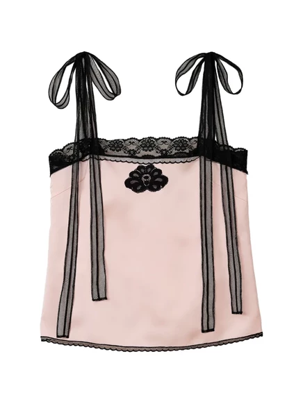 Женский топ Marc Jacobs с кружевом и лентами, розовый