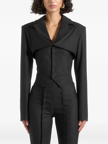 Укороченный блейзер Manière De Voir Lise, сшитый на заказ black