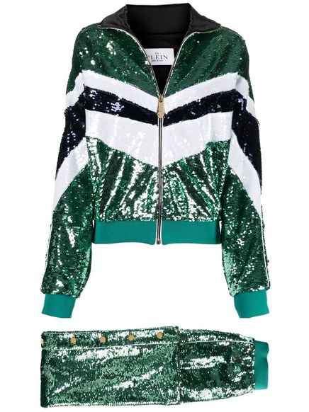 Спортивный костюм Philipp Plein, украшенный блестками green