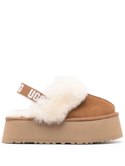 Женские мюли Ugg Funkette замшевые с мехом, коричневые