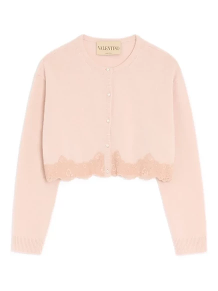 Женский кардиган Valentino Garavani с кружевом, розовый