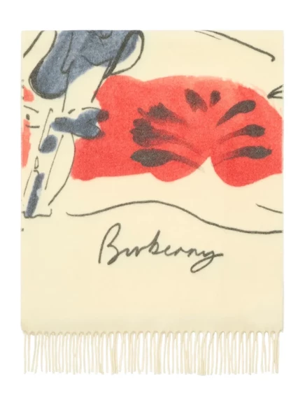 Шарф с бахромой в стиле конного рыцаря Burberry