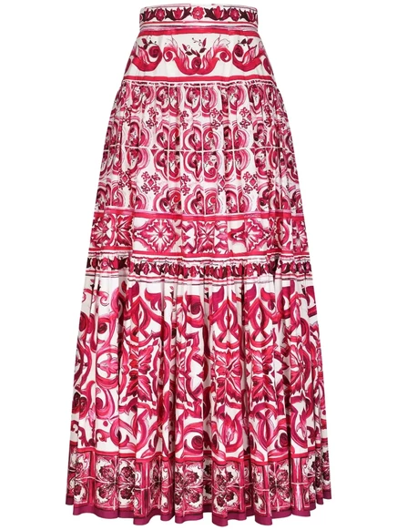 Женская макси-юбка Dolce & Gabbana плиссированная, красная