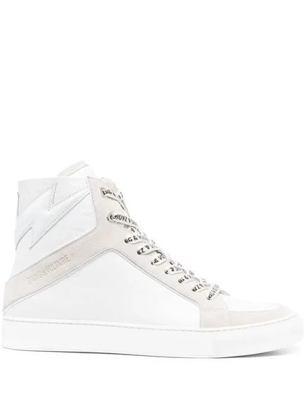 Женские кеды Zadig & Voltaire High Flash кожа/замша, белые
