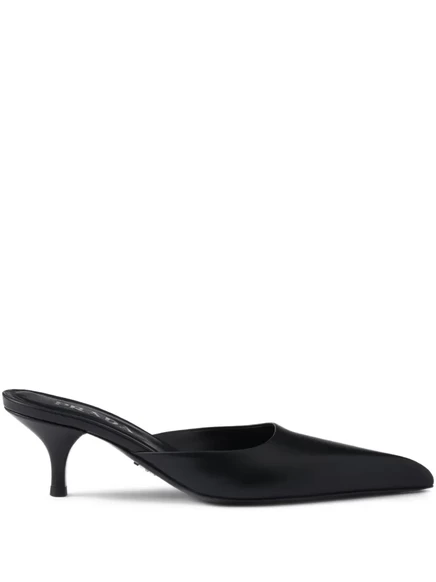 Женские мюли Prada кожаные, черные