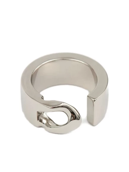 Кольцо MM6 Maison Margiela 3 мм с логотипом, серебристое