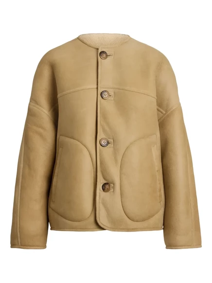 Женское пальто Polo Ralph Lauren из овчины, бежевое
