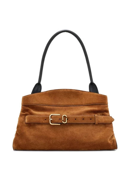 Большая замшевая сумка Marc Jacobs Dakota с пряжкой на ремне через плечо brown