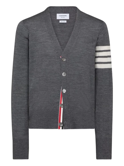 Мужской кардиган Thom Browne 4-Bar из мериноса, серый
