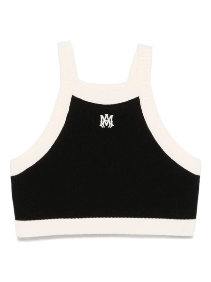 Укороченный топ на бретелях AMIRI Ma black
