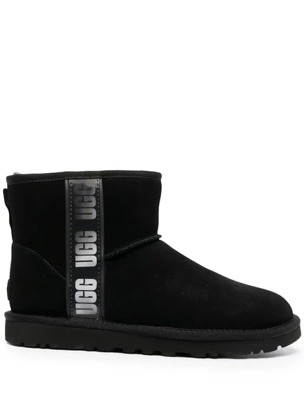 Ботинки UGG Classic Mini с логотипом сбоку black