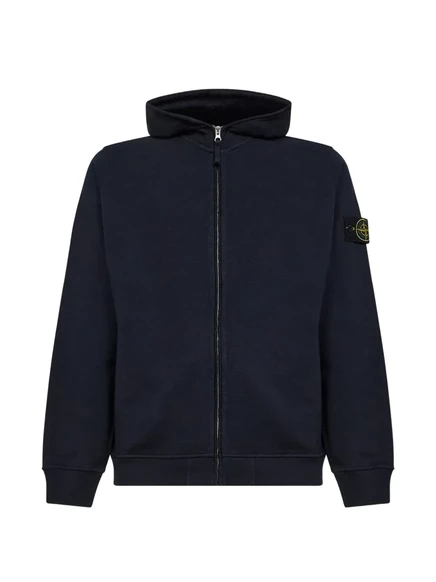 Мужское худи Stone Island на молнии, синее