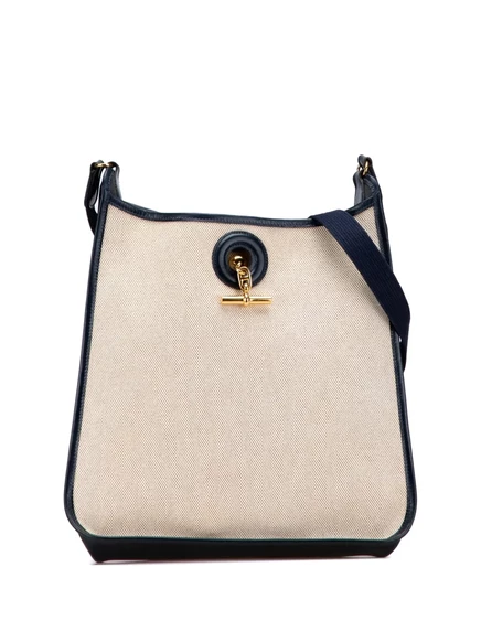 Бывшая в употреблении сумка Hermès 1980 года выпуска Toile H и сумка Barenia Vespa PM через плечо blue