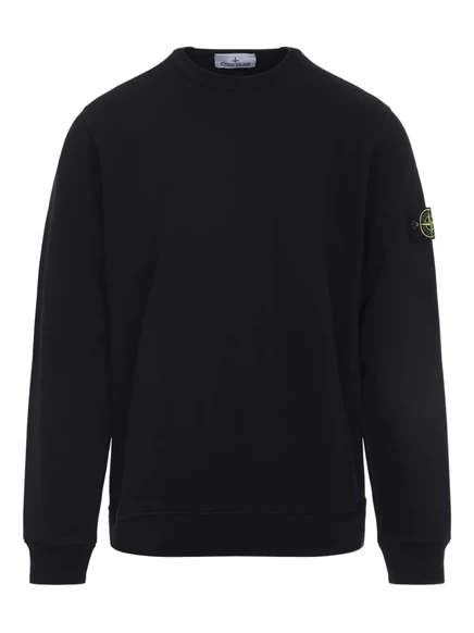 Толстовка с круглым вырезом и нашивкой с логотипом Stone Island black