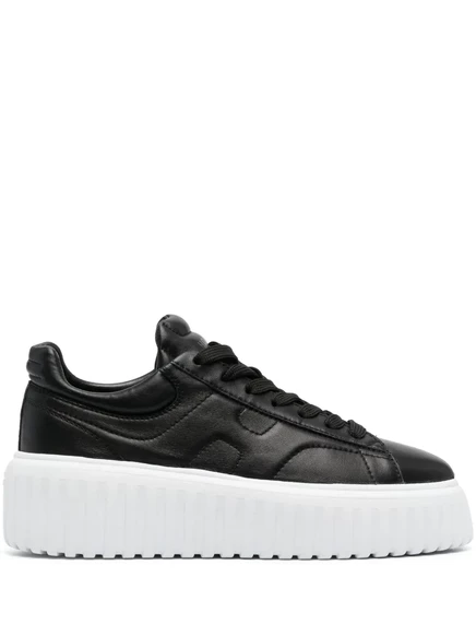 Женские кеды Hogan Flatform на шнуровке, черные