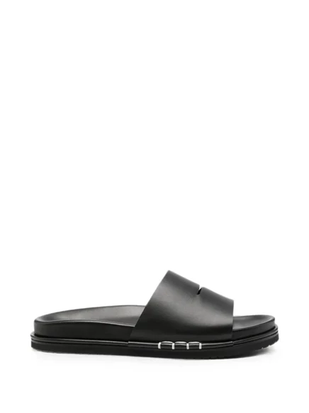 Мужские кожаные шлепанцы JW Anderson Fussbett, черные