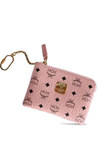 Кошелек MCM с логотипом и цепочкой, розовый